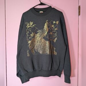 Vintage 1989 Metallic Peacock Sweater